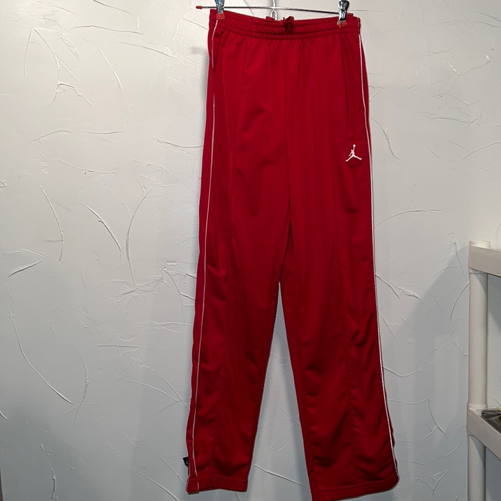 Jordan - red silky sweatpants - youth XL
